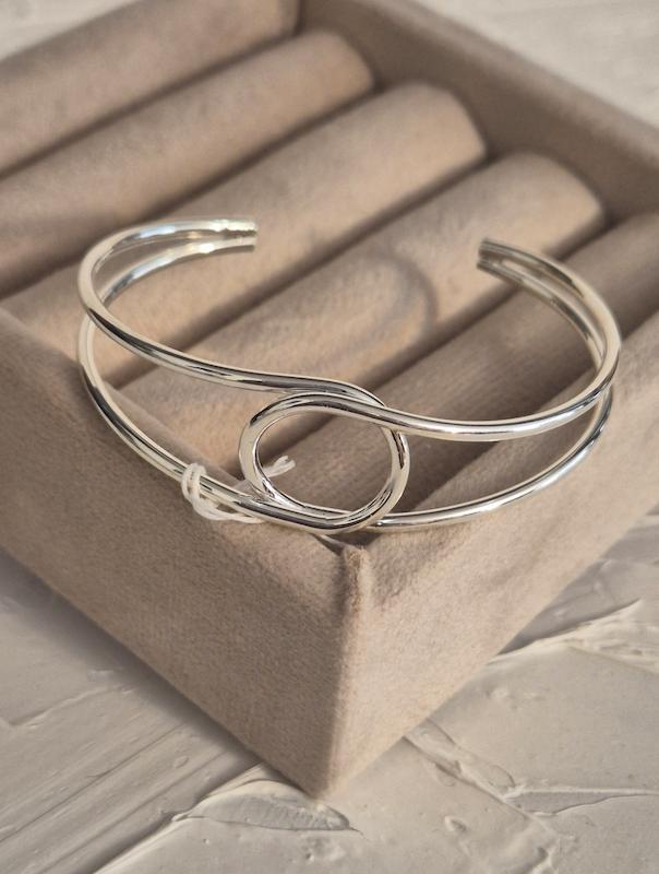 بنگل آبکاری نقره مدل ترند