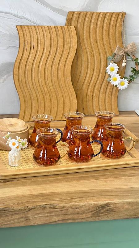 لیوان کمرباریک دسته رنگی 