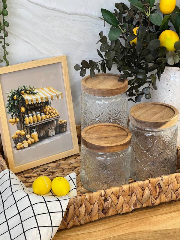 بانکه شیشه ای درب چوبی گرد