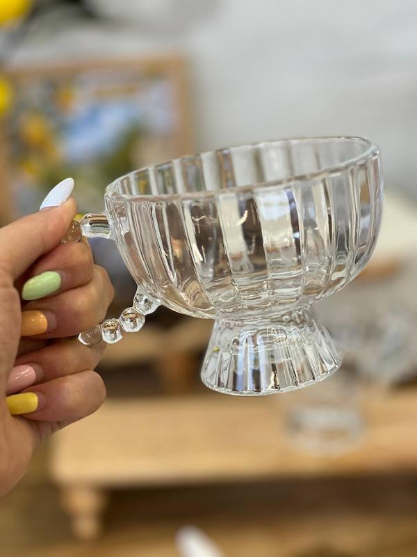 بستنی خوری دسته مرواریدی جفتی