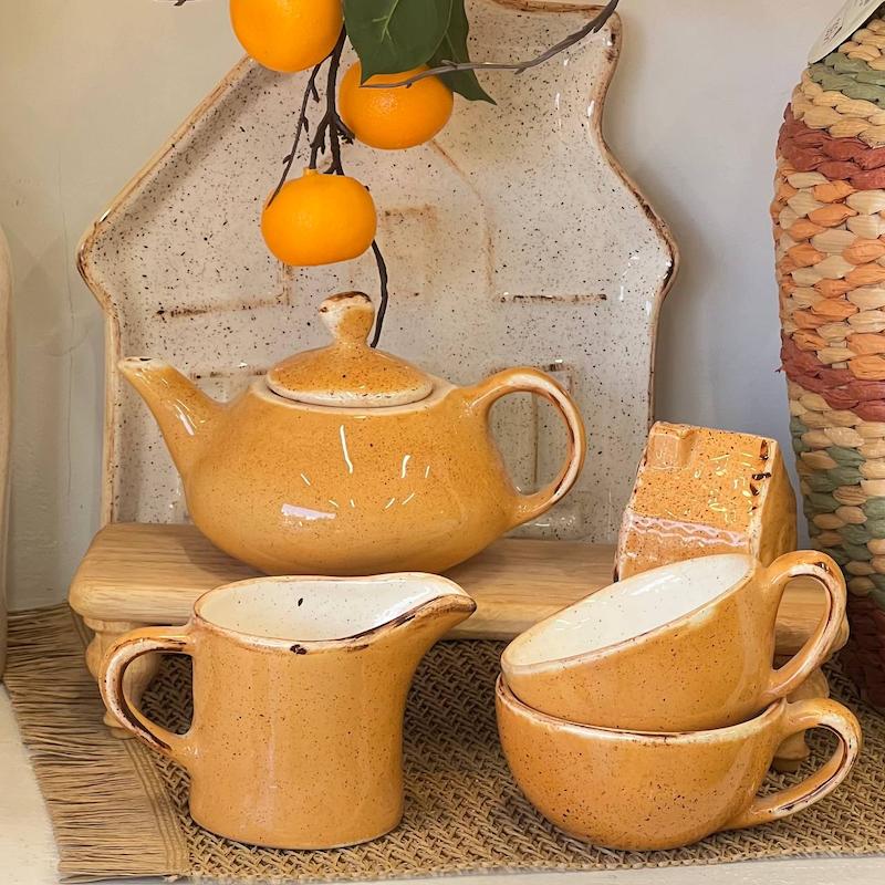 قوری نارنجی سرامیکی
