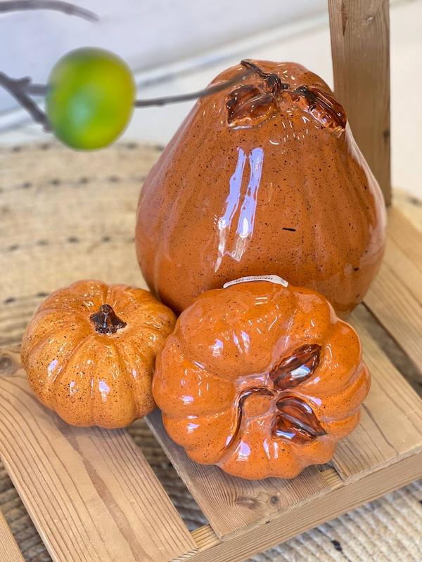 کدو دکوری سرامیکی نارنجی