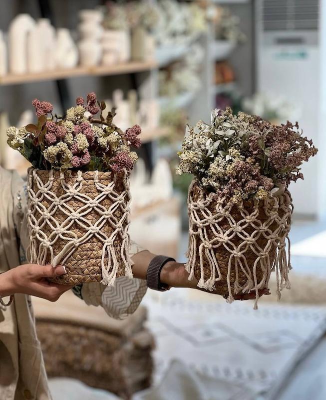 سبدآویزدارکنفی حصیری