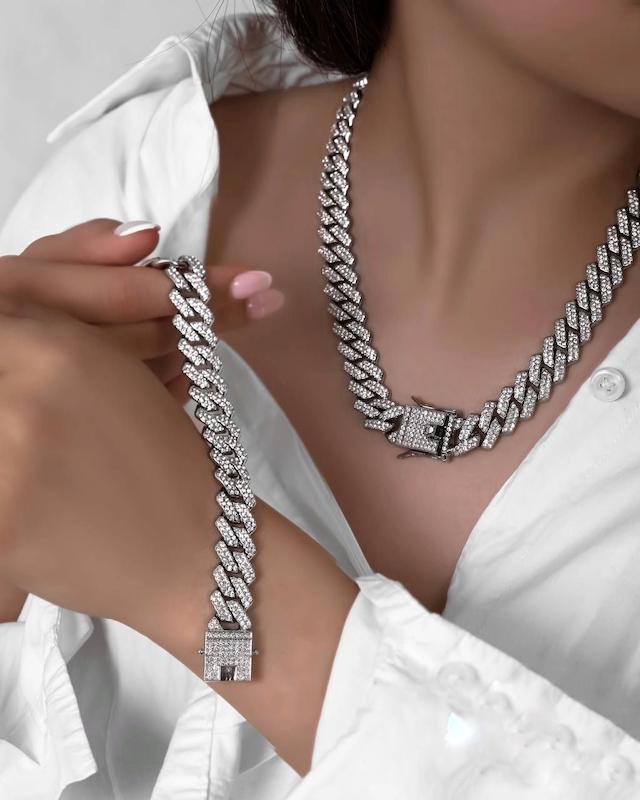 دستبند چین فول نگین