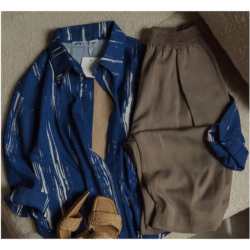 شومیز مانتویی راه راه 