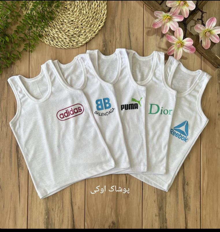 رکابی سفید طرح رندوم 