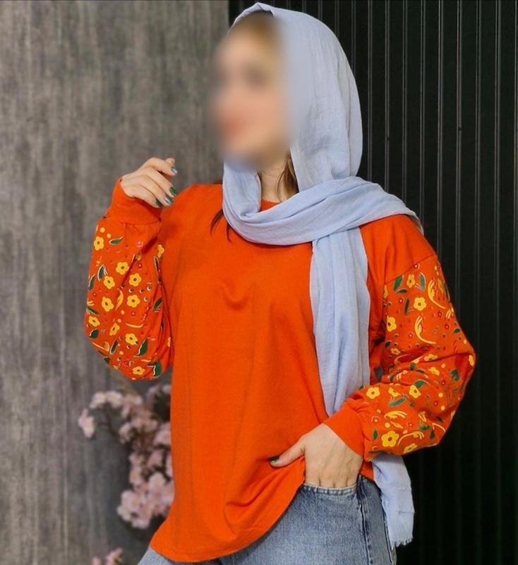 بلوز آستین گل دار