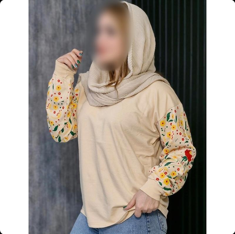 بلوز آستین گل دار