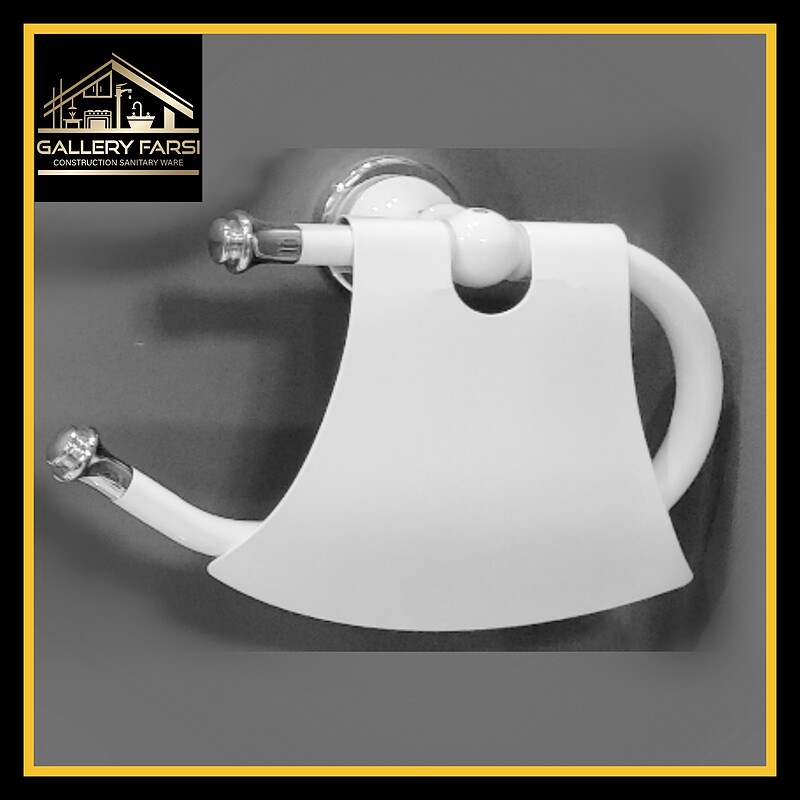 جا دستمال توالت کاوردار کد ۵۱ سفید کروم