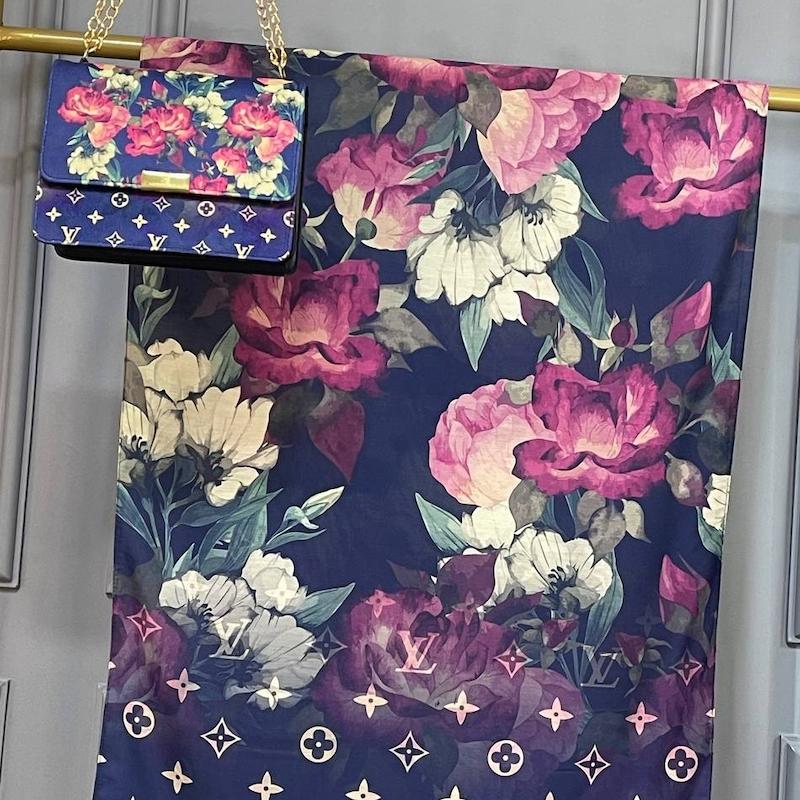 ست کیف و شال طرح رز 11- 139