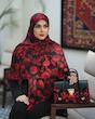 ست کیف و روسری طرح رز قرمز و مشکی کد 3-140
