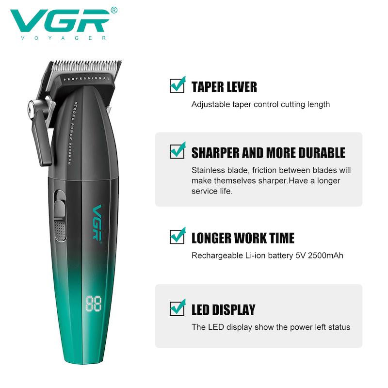 ماشین اصلاح وی جی آر مدل VGR 003 دو رنگ سبز ، طلایی