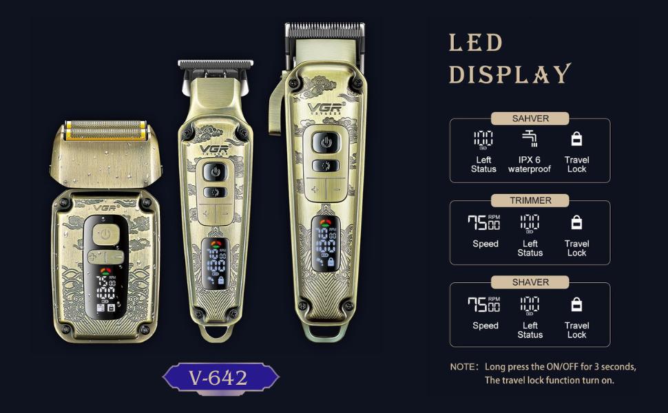 ست ماشین اصلاح سه عددی وی جی آر مدل VGR_642