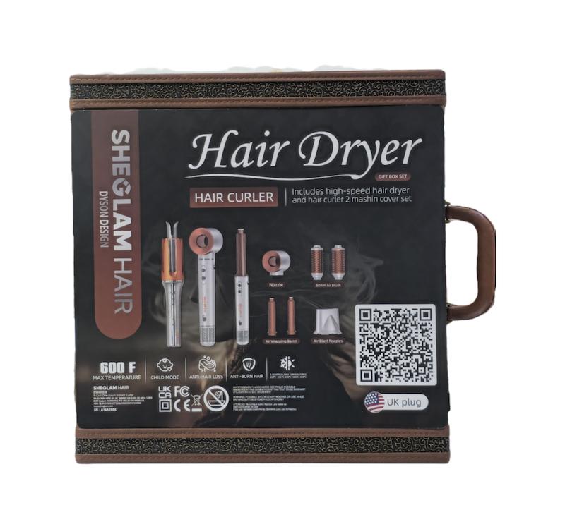 سشوار و فرکننده چندکاره شیگلم همراه با کرلی SHEGLAM Hair Dryer & Curler Set