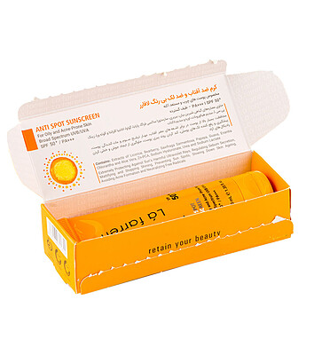 ضدآفتاب و ضدلک بی رنگ مناسب پوست خشک و معمولی لافارر spf30