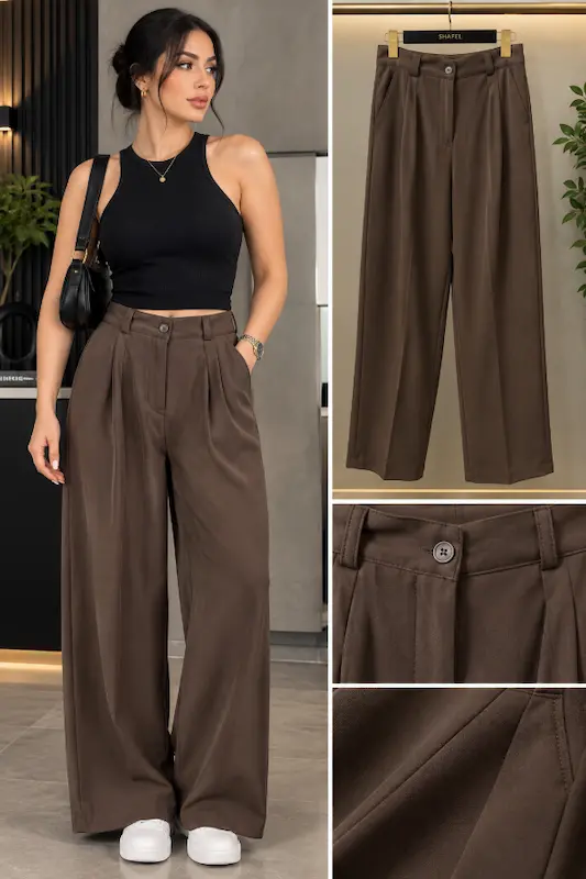 شلوار بگ پارچه‌ای مورگان