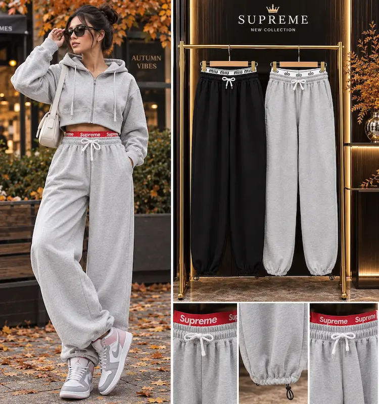 شلوار جاگر در ۳مدل supreme , miu miu , alo