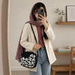کیف زنانه کتان مشکی و سفید طرح پاندا