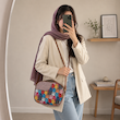کیف زنانه کتان طرح گربه‌های رنگارنگ