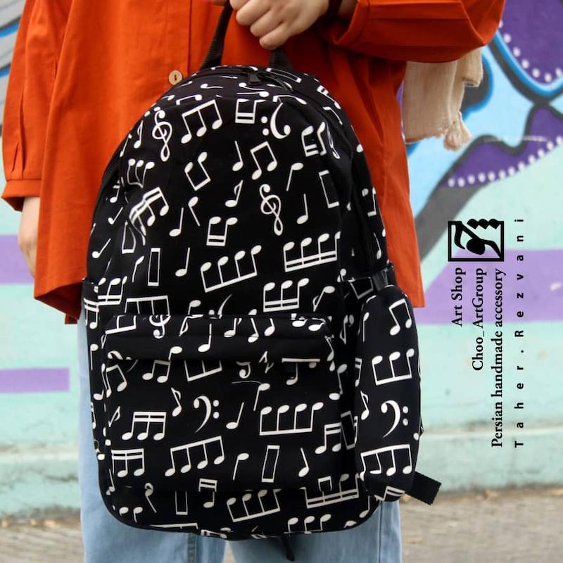 کوله پشتی موزیک + جامدادی
