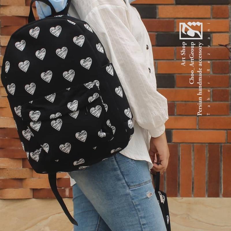 کوله پشتی قلبی + جامدادی