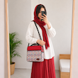 کیف دوشی زنانه پارچه‌ای طرح بته جقه