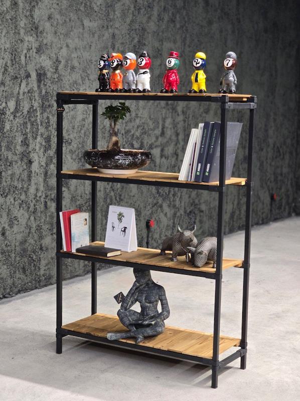 رگال کتابخانه ای قفسه چوبی 4 طبقه