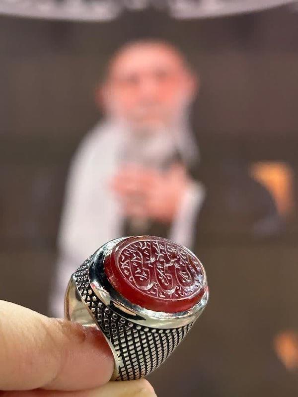 انگشتر عقیق طرح رهبرشهید