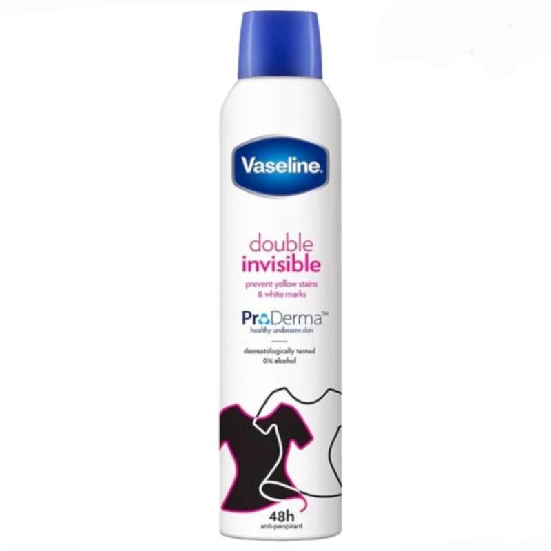 اسپری دئودورانت زنانه وازلین مدل DOUBLE INVISIBLE حجم 250 میل