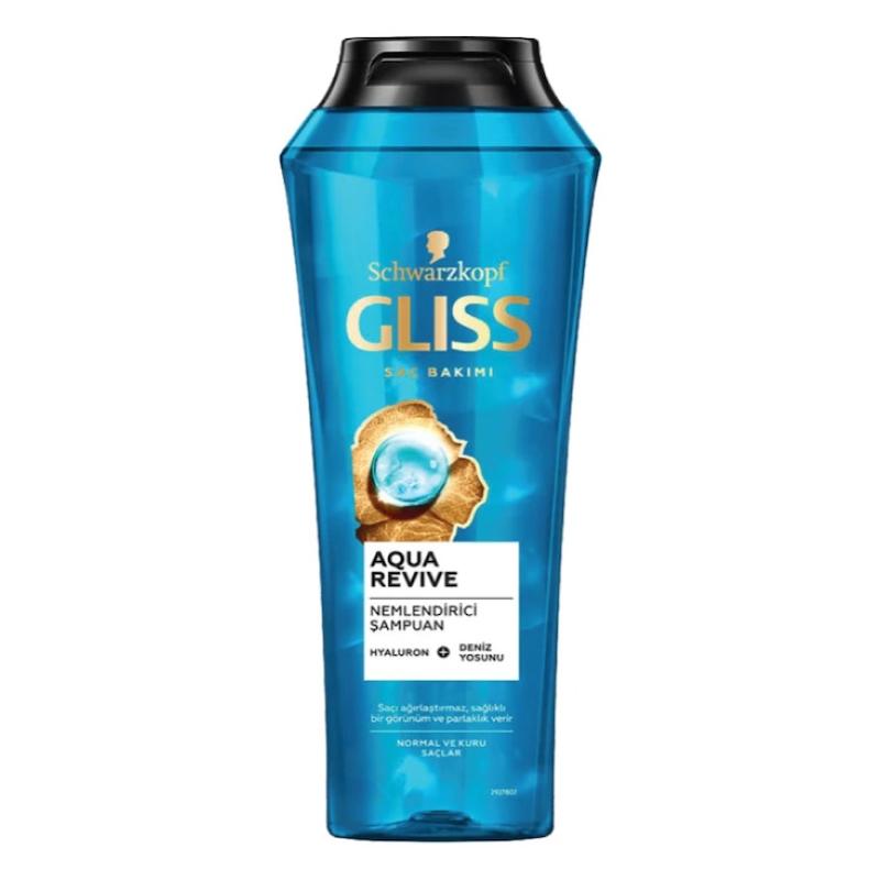 شامپو گلیس آبی مدل Aqua Revive موهای خشک و نرمال شفاف