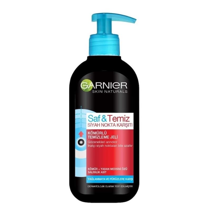 ژل شستشوی صورت زغالی گارنیر مدل Saf & Temiz حجم 200 میل