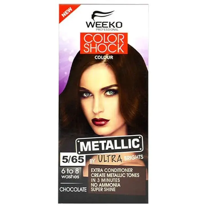 شامپو رنگ مو ویکو مدل COLOR SHOCK شماره 5.65 رنگ شکلاتی