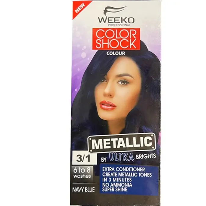 شامپو رنگ مو ویکو مدل COLOR SHOCK شماره 3.1 رنگ سرمه ای