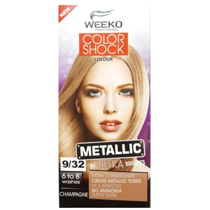 شامپو رنگ مو ویکو مدل COLOR SHOCK شماره 9.32 رنگ شامپاینی