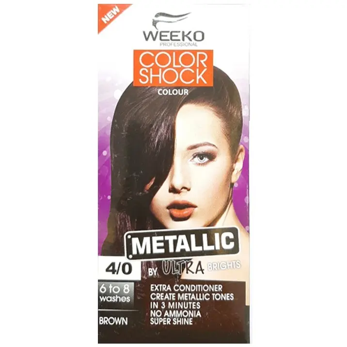 شامپو رنگ مو ویکو مدل COLOR SHOCK شماره 4.0 رنگ قهوه ای