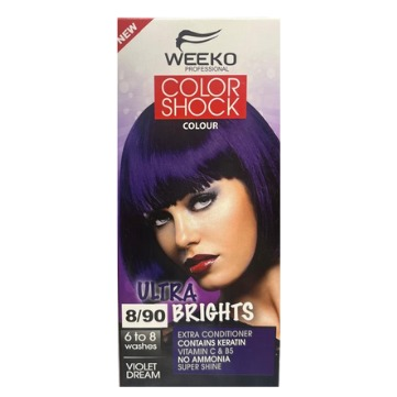 شامپو رنگ مو ویکو مدل COLOR SHOCK شماره8.90 بنفش رویایی