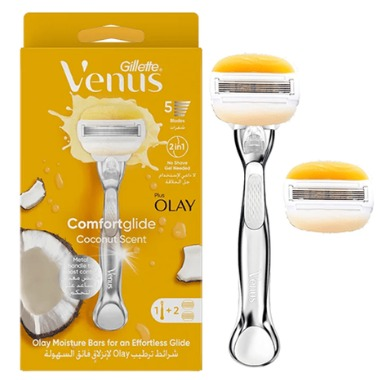 دسته تیغ اصلاح زنانه ژیلت ونوس مدل الای ۵ لبه Coconut Scent | با دو یدک