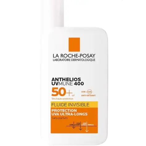 فلوئید ضد آفتاب لاروش پوزای مدل FLUIDE INVISIBLE حجم 50 میل LA ROCHE POSAY ANTHELIOS UVMUNE 400 FLUIDE INVISIBLE SPF50