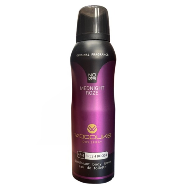 اسپری بدن زنانه وودلایک میدنایت رز حجم 200 میل Woodlike Midnight Rose Body Spray for Women 200 ml