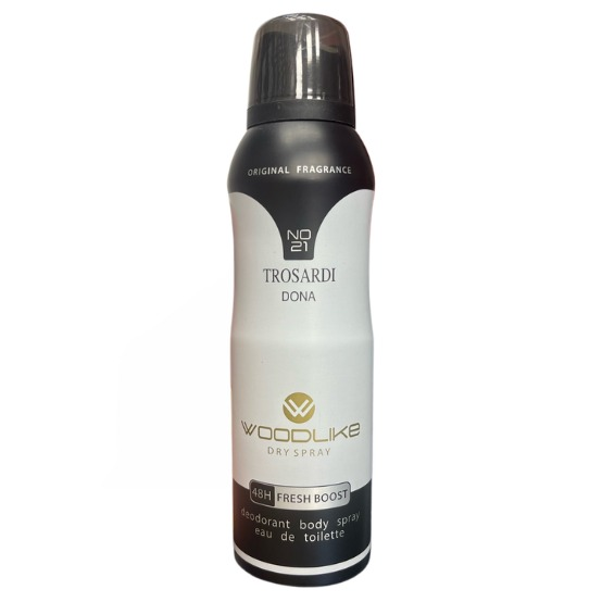 اسپری بدن زنانه وودلایک مدل دونا حجم 200 میل Woodlike Trosardi Dona Body Spray for Women 200ml