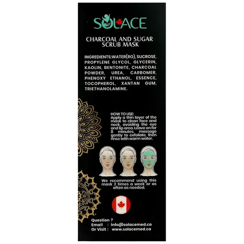 سولس ماسک لایه بردار صورت زغال و شکر  Active Charcoal And Sugar Scrub Mask