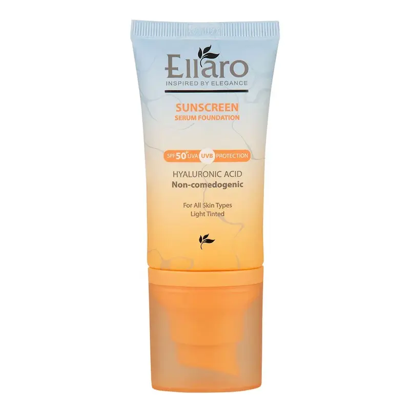 الارو کرم ضد آفتاب رنگی صورت  SPF50 مدل Hyaluronic acid ‌محافظ در برابر اشعه UVA و UVB رنگ لایت