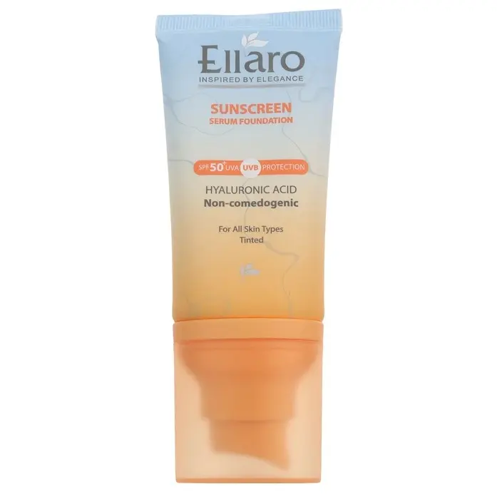 کرم ضد آفتاب رنگی صورت الارو SPF 50 مدل Hyaluronic acid ‌محافظ در برابر اشعه UVA و UVB مناسب برای انواع پوست حجم 40 میلی‌لیتر