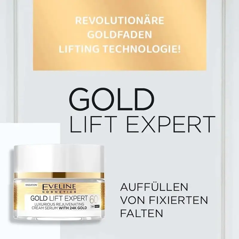 کرم سرم جوانساز روز و شب لیفت اولاین بالای 60 سال GOLD LIFE Eveline gold lift expert +60
