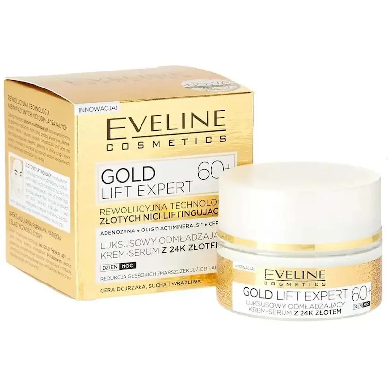 کرم سرم جوانساز روز و شب لیفت اولاین بالای 60 سال GOLD LIFE Eveline gold lift expert +60