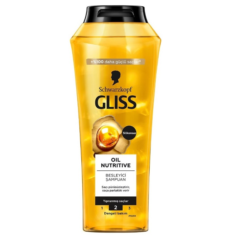 شامپو گلیس طلایی ترک مدل gliss oil nutritive ترمیم کننده حجم 400 میل