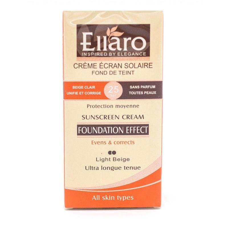 کرم ضدآفتاب کرم پودری الارو SPF25  انواع پوست حجم 40ml بژ طبیعی