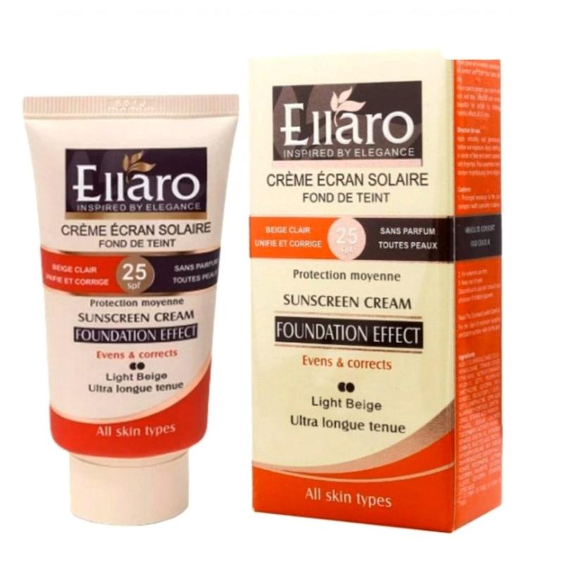 ضد آفتاب کرم پودری الارو  SPF 25  انواع پوست حجم 40ml بژ روشن