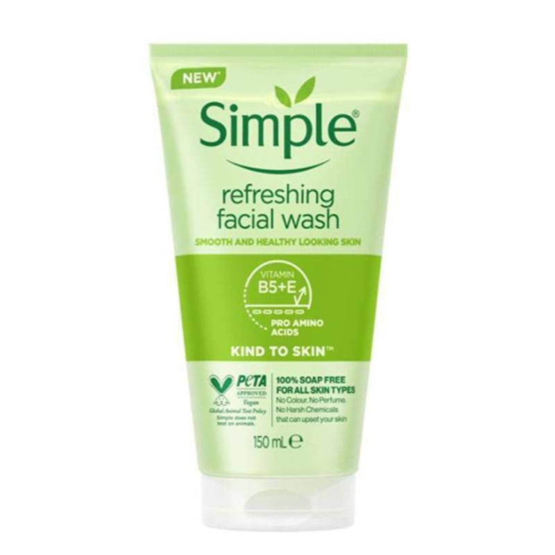 ژل شوینده شاداب کننده سیمپل مناسب انواع پوست صورت ۱۵۰میل