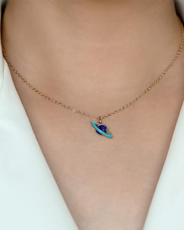 آویز میناکاری طرح کهکشان آبی